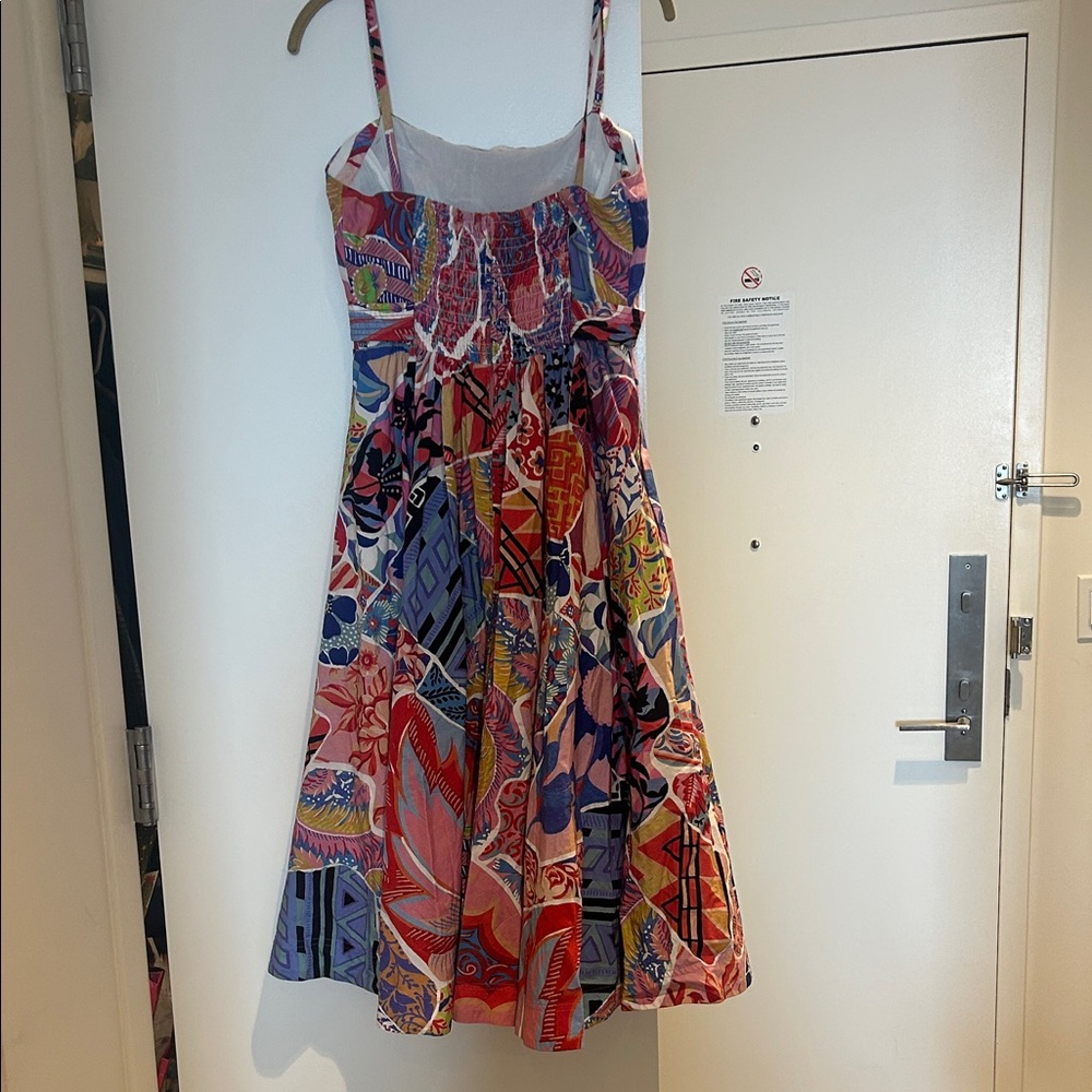 Anthropologie Strapless Patchwork Sundress in Pink, Blue, Red, Yellow